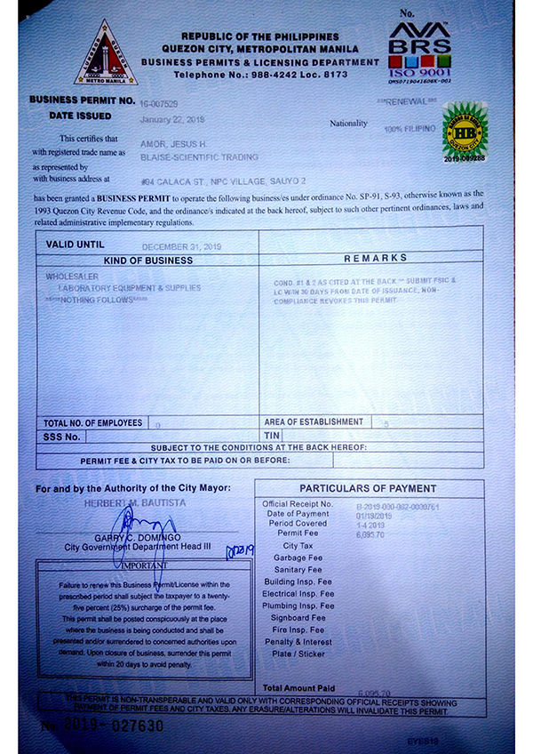 Mayor's Permit 2019 image